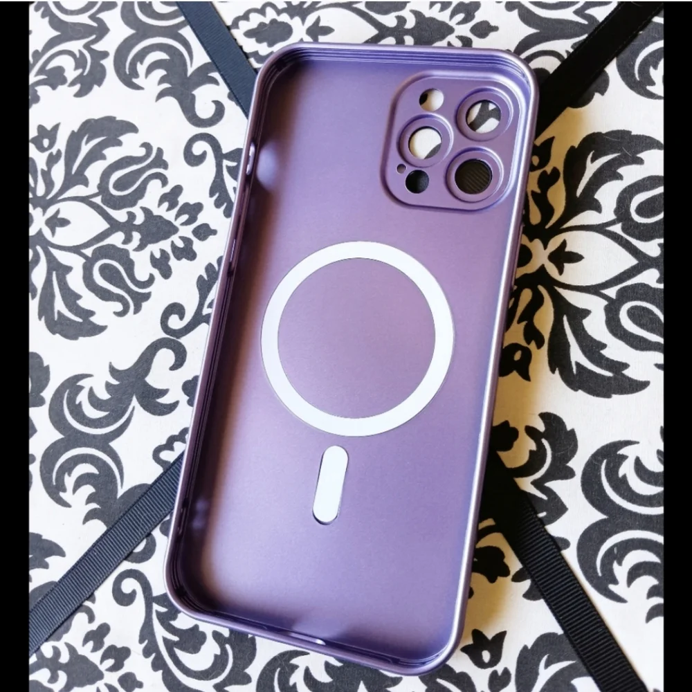 💜*4/$15* iPhone 12 Pro Max Phone Case Metallic Purple Cute Girly